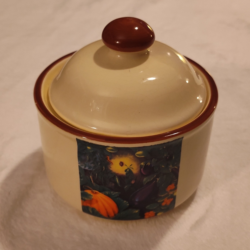 Vintage! Fall Themed Sugar Bowl- NO Spoon